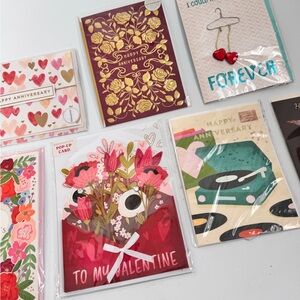 Set of 7 Love Anniversary Valentine Greeting Cards